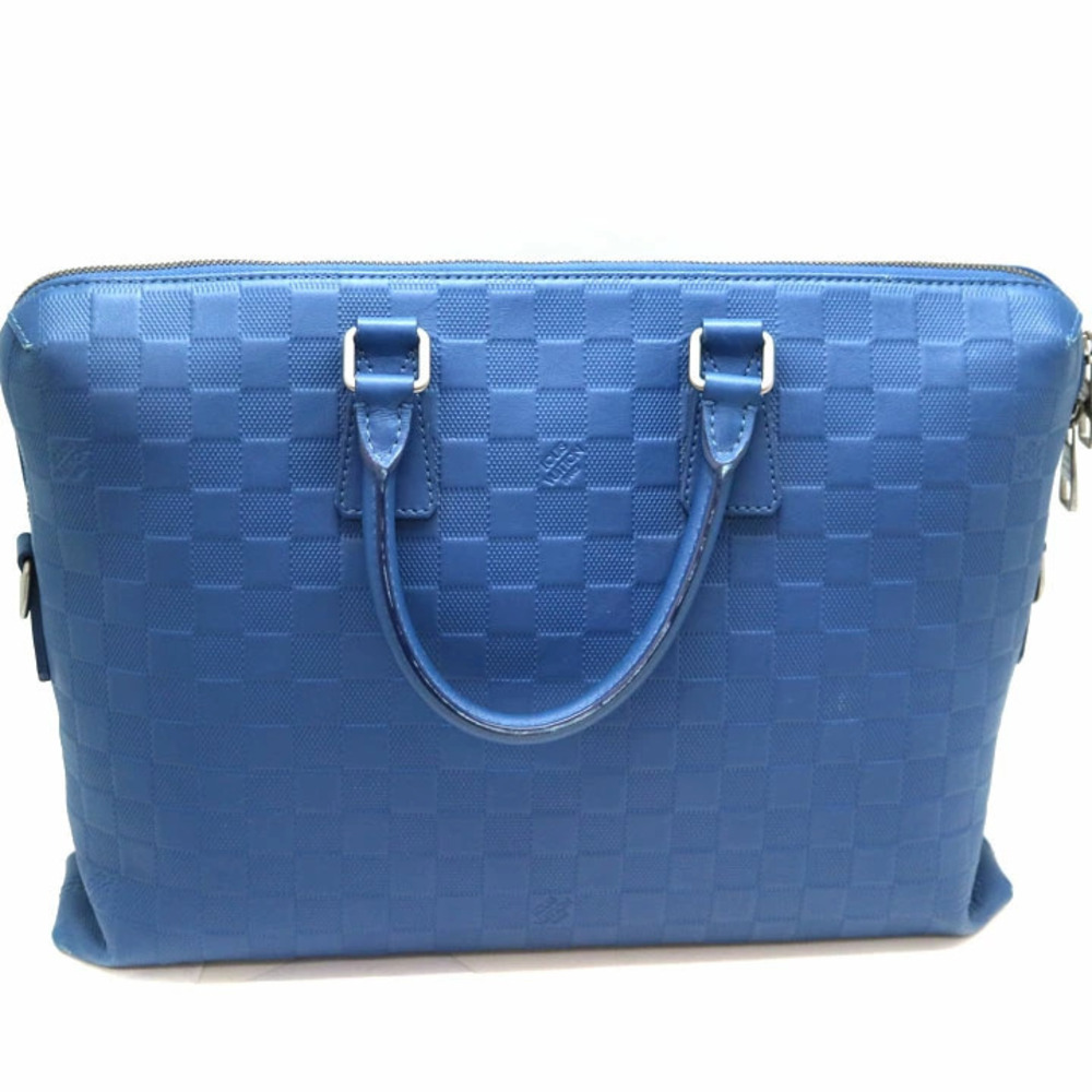 LOUIS VUITTON Porte Documents Jour Business Bag Damier Infini Black Blue - Picture 2 of 6